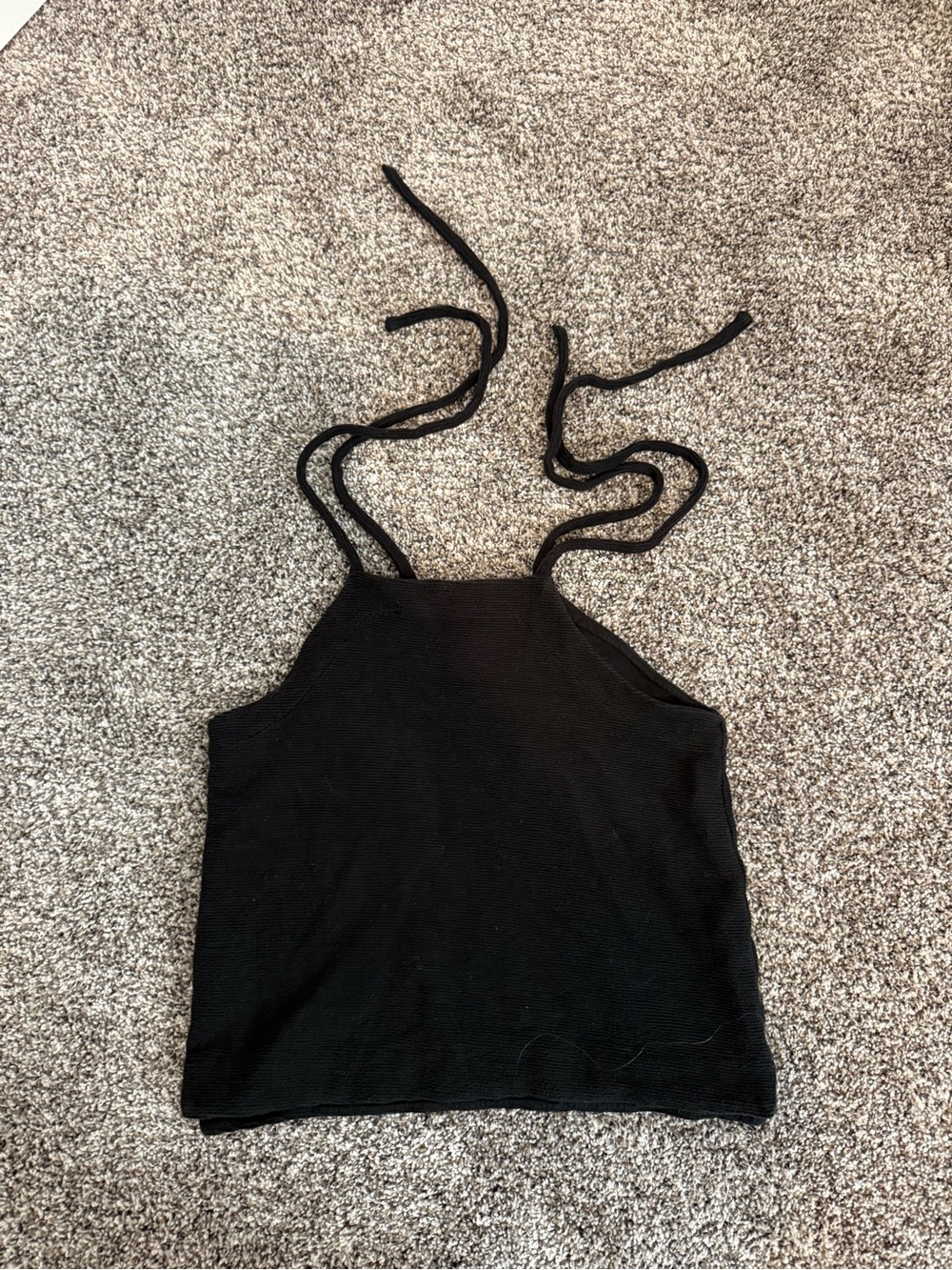 Madewell Black Halter Tie-Back Women's Tank Top